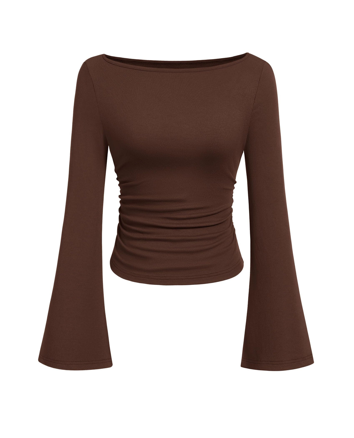 PRETTYGARDEN Womens Bell Long Sleeve Ribbed Knit Tops Jansha Store