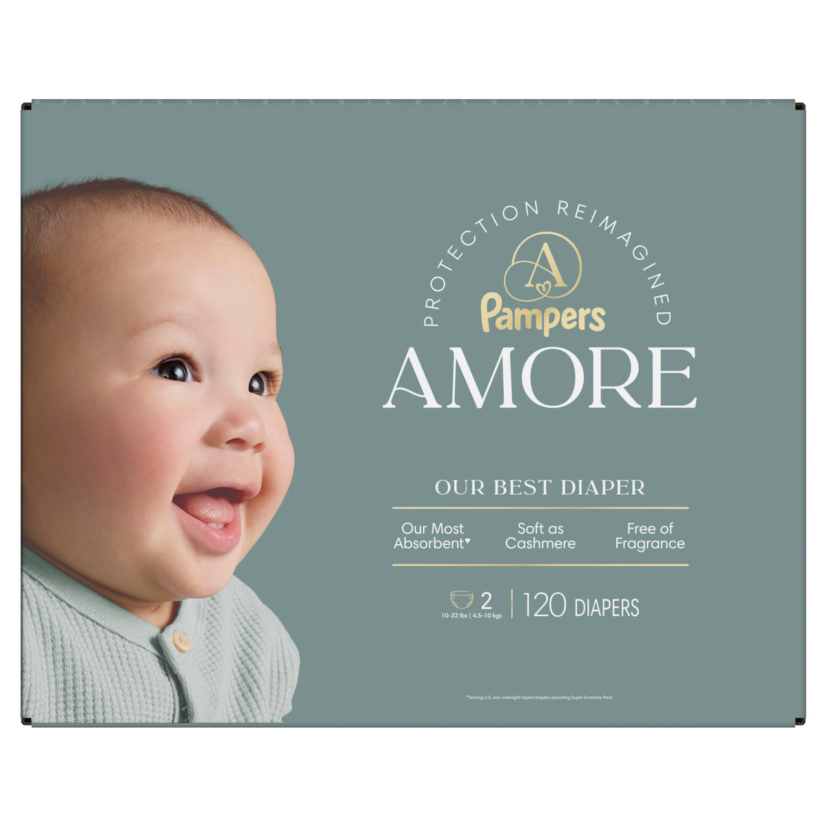 Pampers Amore, Size 0 (up to 10 lbs), 128 Count, Our Best Diaper – Hypoallergenic & Fragrance Free, Up to 100% Leakproof, Soft as Cashmere Jansha Store
