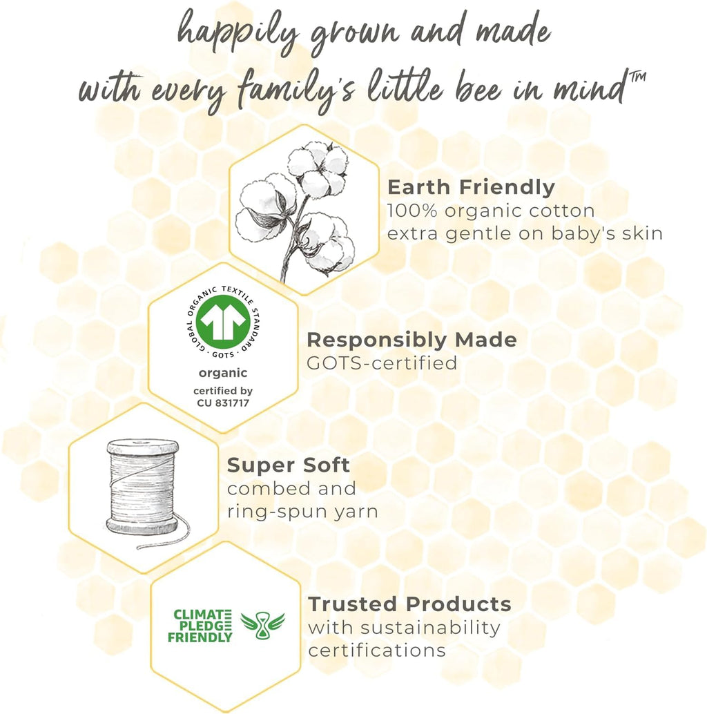 Burt's Bees Baby Infant Wearable Blanket, Organic Cotton Unisex Beekeeper - Light Weight 0.5 TOG or Medium Weight 1.5 TOG Jansha Store
