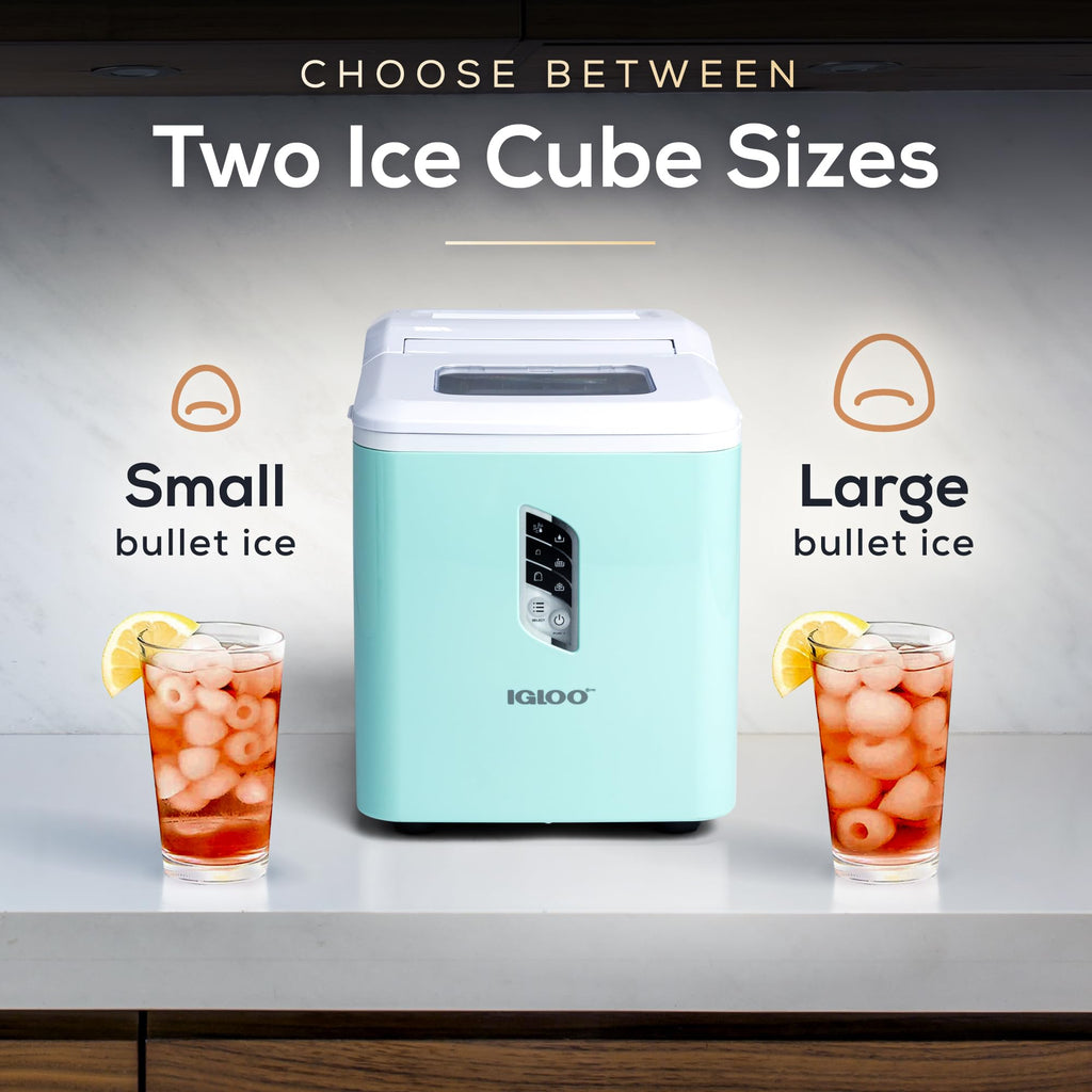 Igloo Portable Ice Maker with Scoop - Ice Maker with LED Control Panel & 1.5 Quart Water Tank - Stainless Ice Cube Maker Produces 26 Lbs. of Ice in 24 Hours with 9 Large or Small Cubes in 7 Minutes Jansha Store
