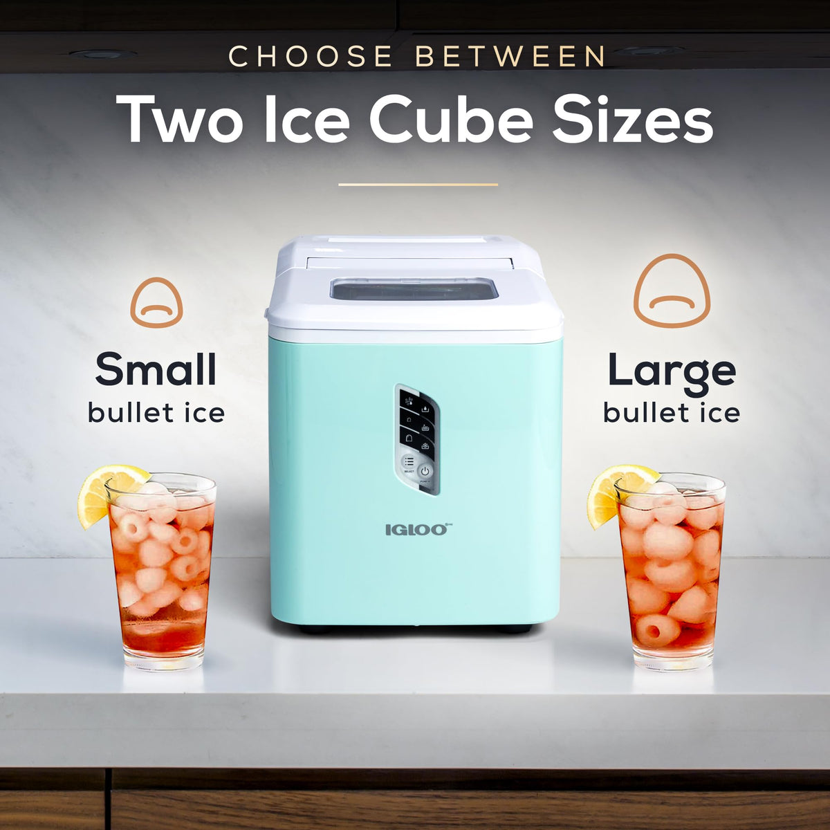 Igloo Portable Ice Maker with Scoop - Ice Maker with LED Control Panel & 1.5 Quart Water Tank - Stainless Ice Cube Maker Produces 26 Lbs. of Ice in 24 Hours with 9 Large or Small Cubes in 7 Minutes Jansha Store