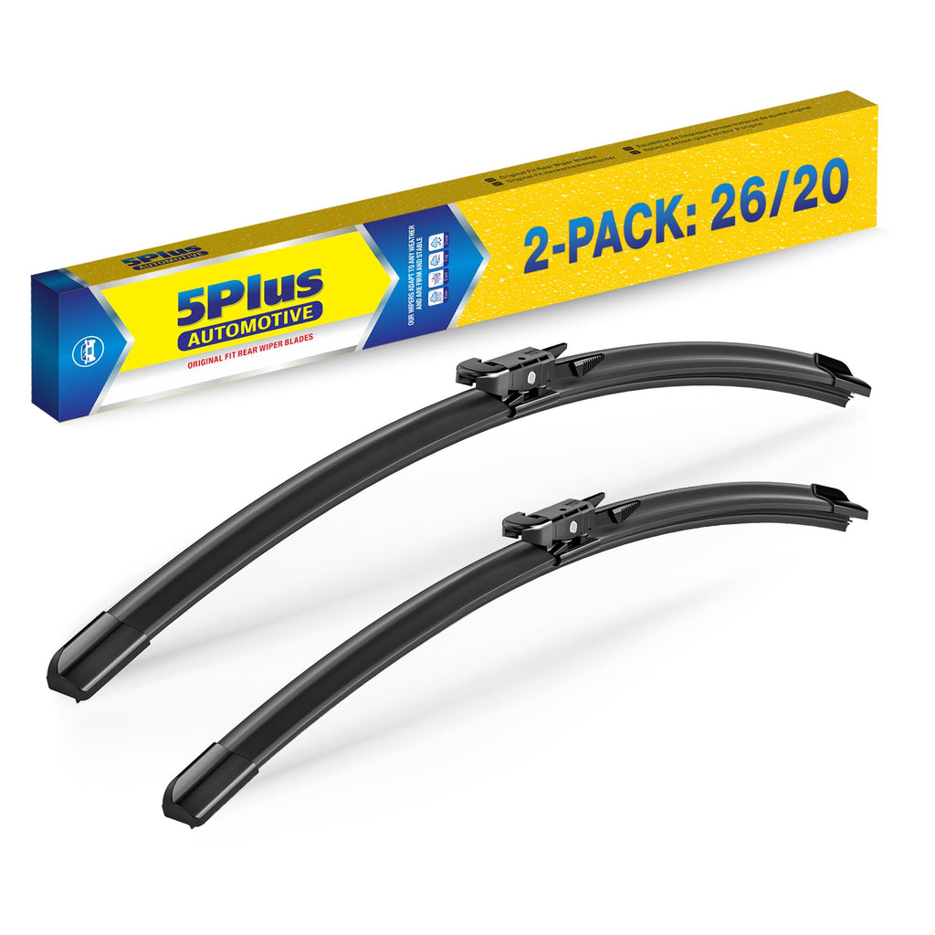 5 PLUS 20" Wiper Blades 2 Pack for J/U HOOK Front Arms,Premium All-Seasons Jansha Store