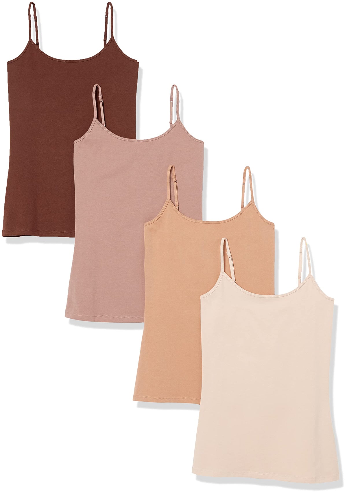 Amazon Essentials Women's Slim-Fit Camisole for Layering and Everyday Wear, Pack of 4 Jansha Store