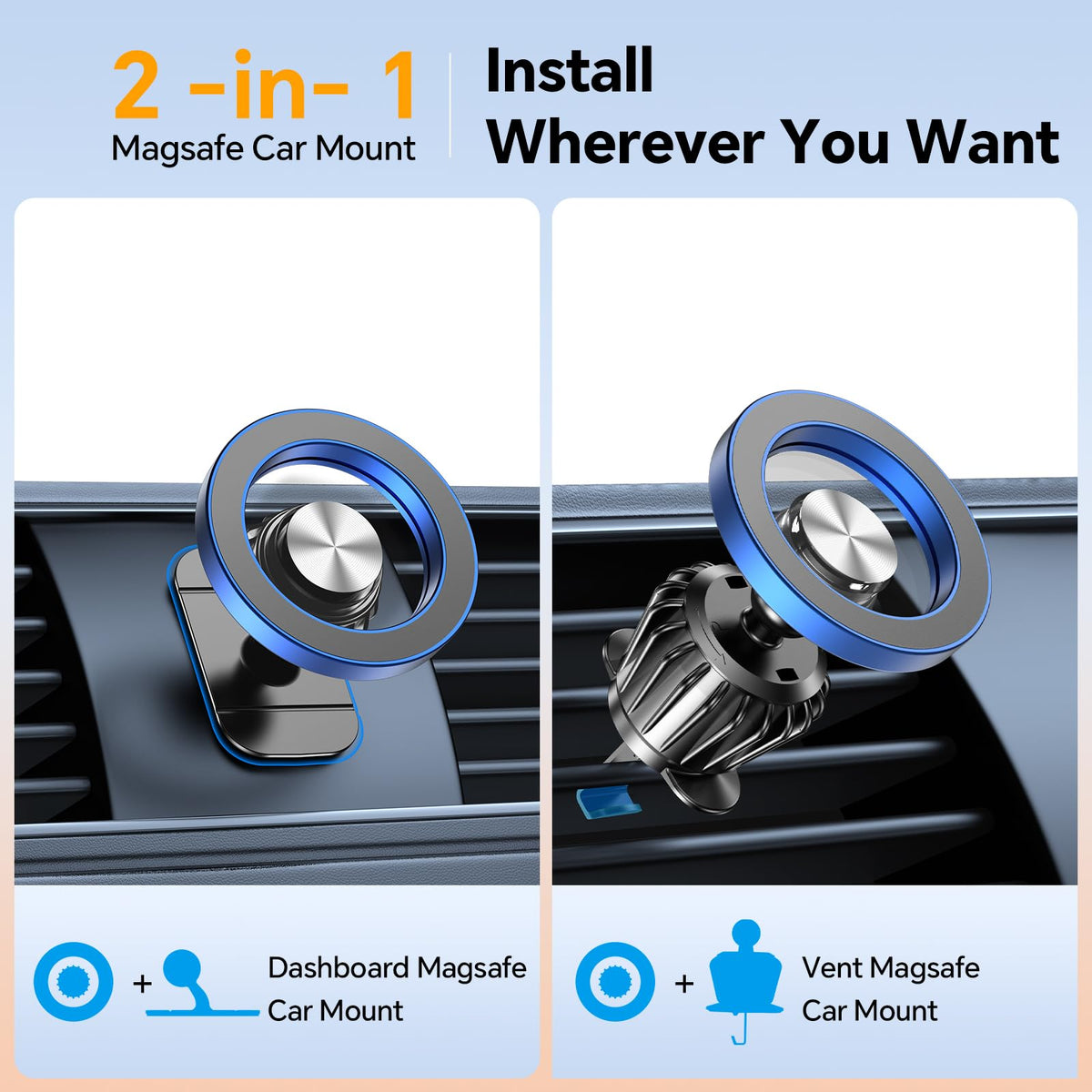 Kaistyle for Magsafe Car Mount【Strong Magnet】 Magnetic Phone Holder for Car Phone Holder Mount Dash Mounted Holders Phone Holders for Your Car Accessories for Women Men for iPhone 18 Pro Max 17 16 15 Jansha Store