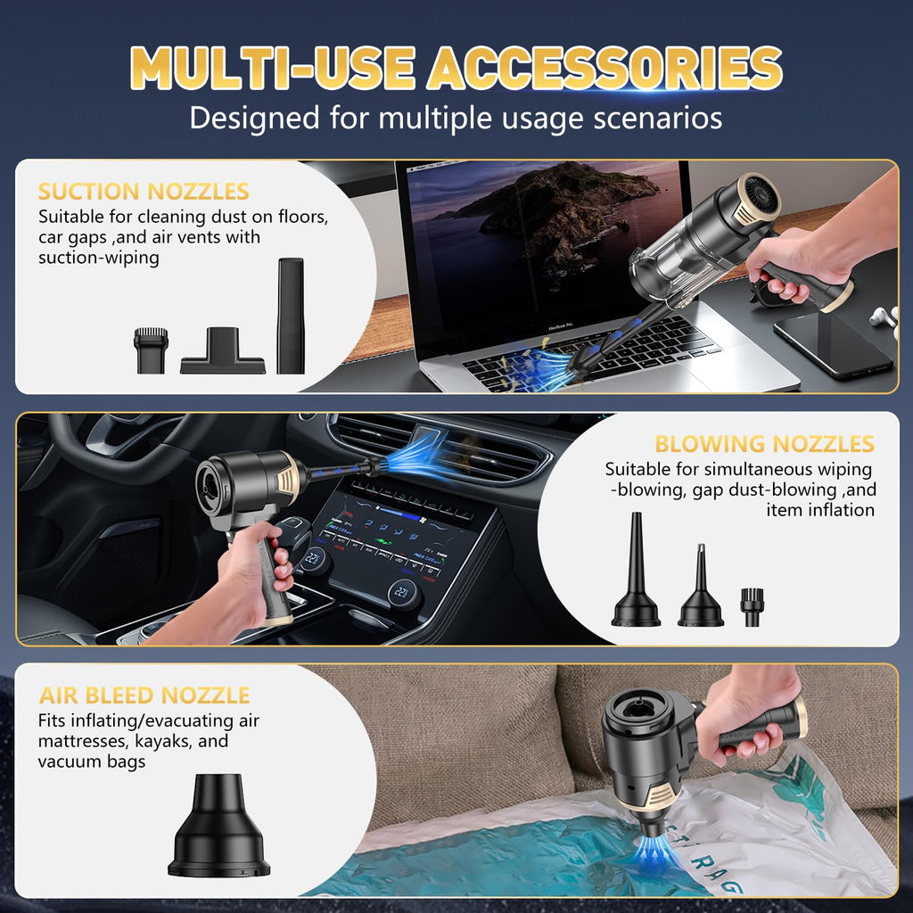 KMM Handheld Car Vacuum Cleaner, Hand Held Vacuum & Air Duster Jansha Store