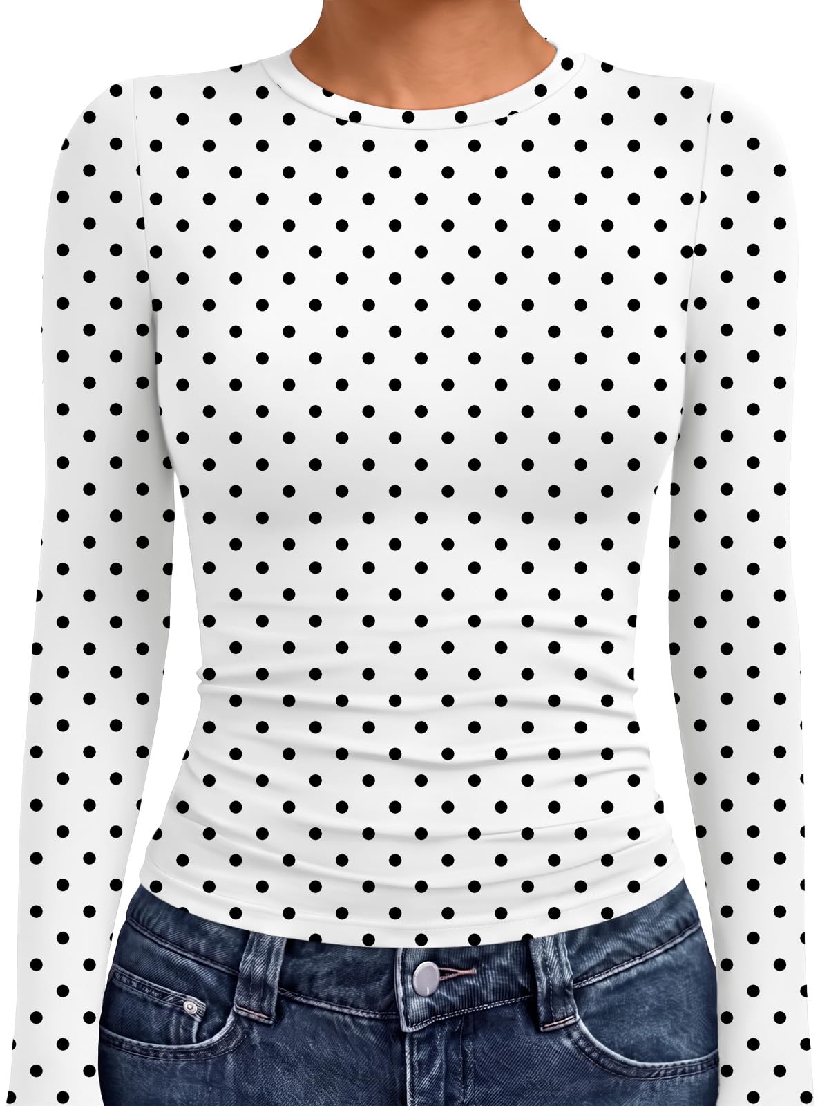 AUTOMET Womens Crew Neck Long Sleeve Shirts Compression Underscrubs Tops Jansha Store