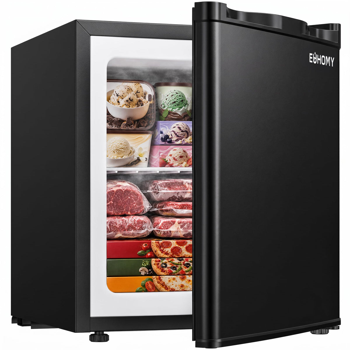 EUHOMY 2.1 Cu.ft Upright Freezer, Reversible Door Mini Freezer, Silver Jansha Store