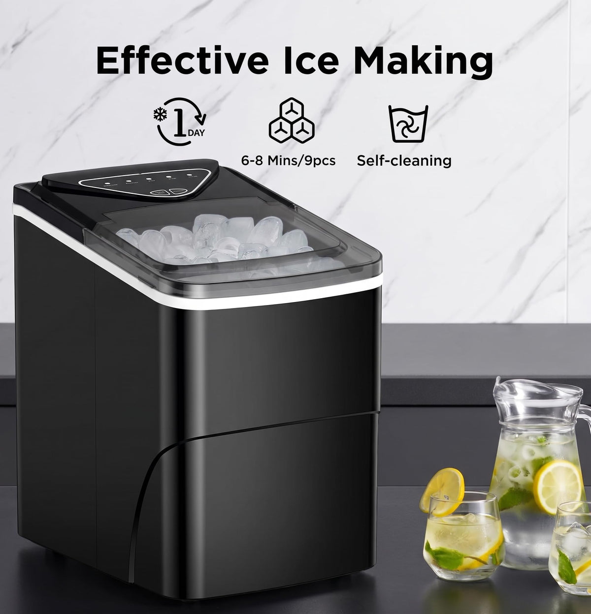 Silonn Nugget Ice Maker Countertop, Pellet Ice Machine with Self-Cleaning Function, Sonic Ice Maker Produces 36lbs of Chewable Ice in 24 Hours, Ideal for Home Kitchen and Office (Stainless Steel) Jansha Store