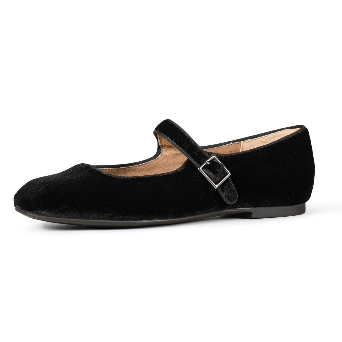 Amazon Essentials Women's Square-Toe Mary Jane Ballet Flat with Adjustable Metal Buckle Strap, Non-Slip Low Heel, Cushioned Jansha Store