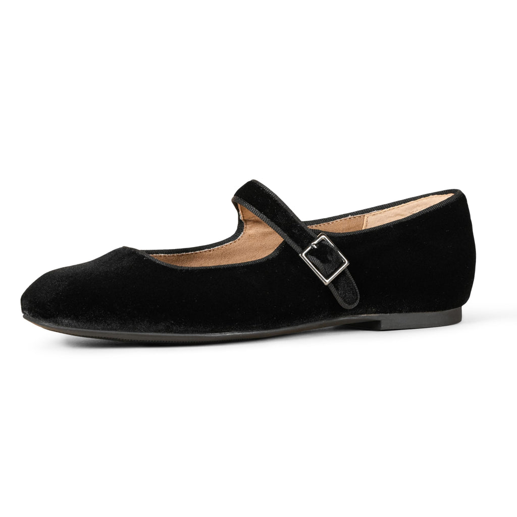 Amazon Essentials Women's Square-Toe Mary Jane Ballet Flat with Adjustable Metal Buckle Strap, Non-Slip Low Heel, Cushioned Jansha Store