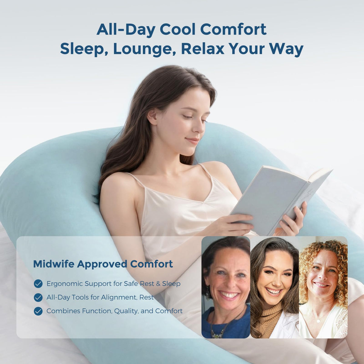 Momcozy Pregnancy Pillow for Sleeping - U Shaped Full Body Maternity Pillow Jansha Store