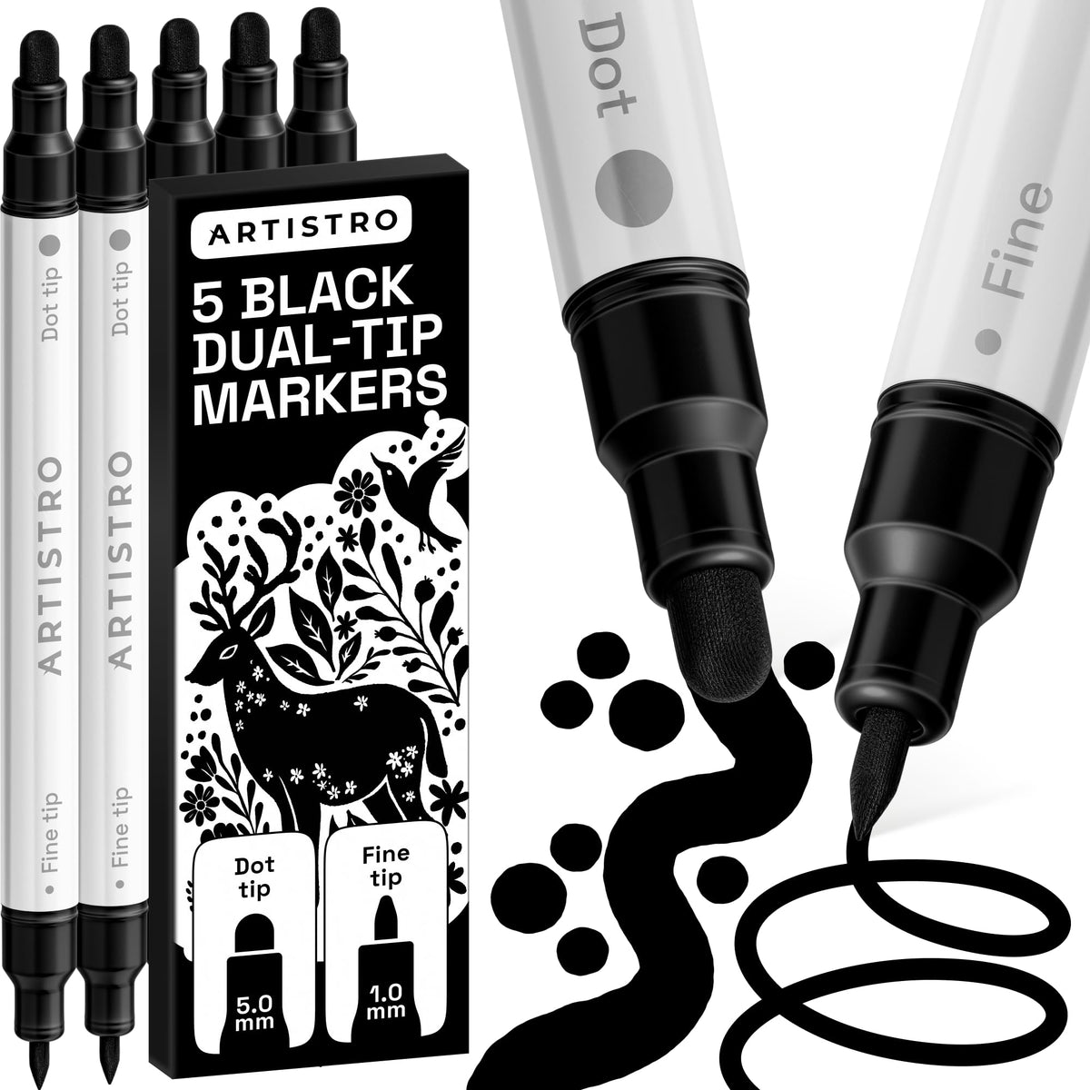 ARTISTRO 36 Multicolor Dual-Tip Acrylic Paint Marker Pens Jansha Store