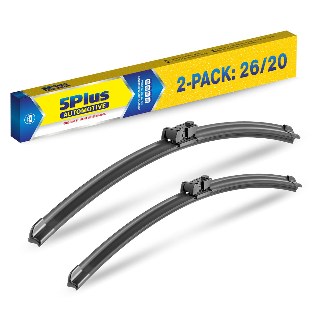 5 PLUS 20" Wiper Blades 2 Pack for J/U HOOK Front Arms,Premium All-Seasons Jansha Store