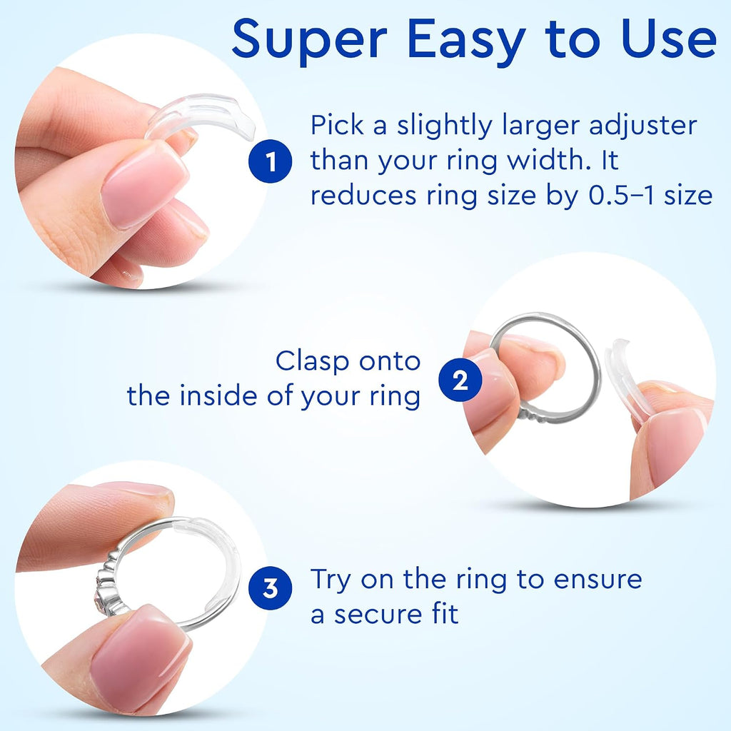 Ring Sizers for Loose Rings – Clip Ring Adjusters in 8 Sizes, Fits Flat Bands Up to 8 mm, Invisible Ring Guards for Women & Men Jansha Store