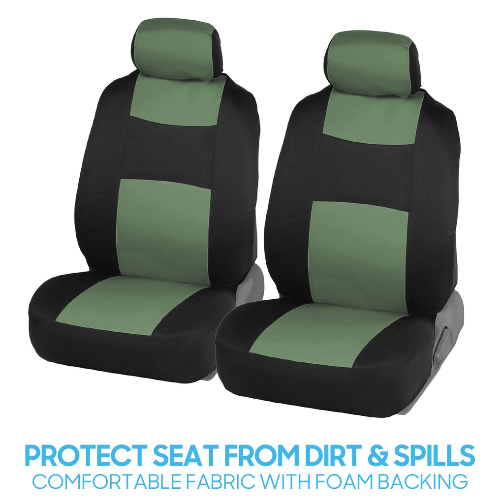BDK PolyPro Car Seat Covers Full Set in Solid Black, Front and Rear Split Bench Seat Covers for Cars, Easy to Install Car Seats Cover Set and Accessories for Auto Trucks Van SUV - Solid Black Jansha Store