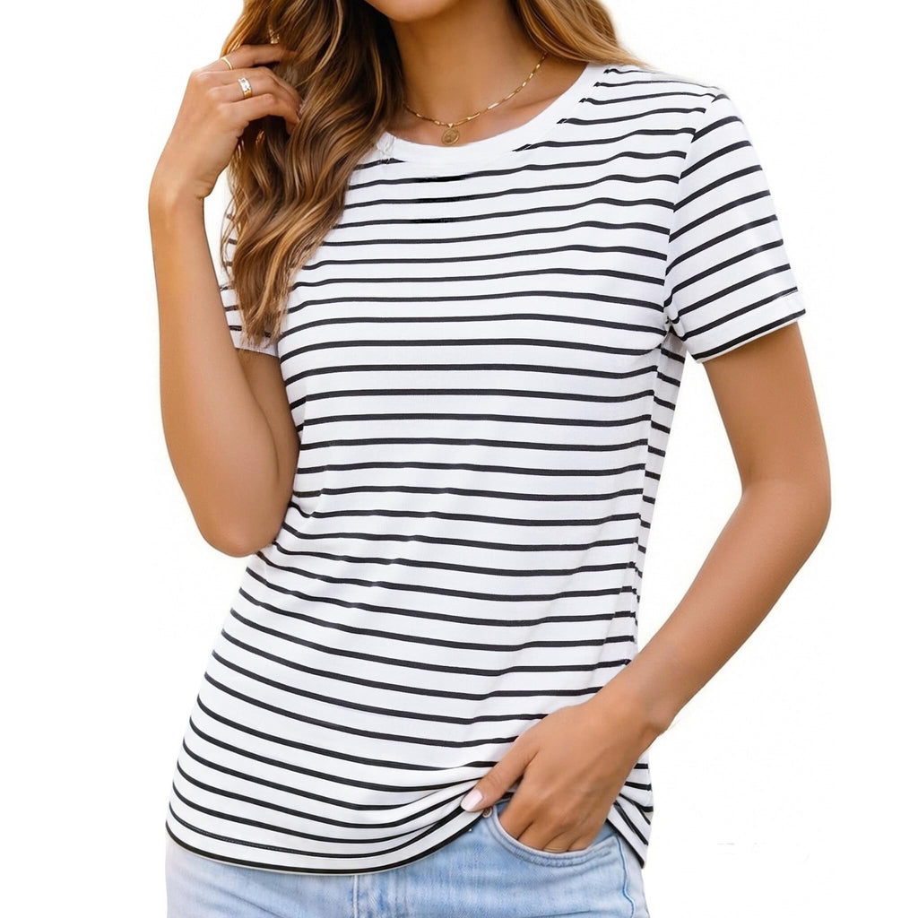 BJY Cotton Basic T Shirts for Women,Crew Neck Short Sleeve Summer Shirts(2XS-3XL, 20+ Color) Jansha Store