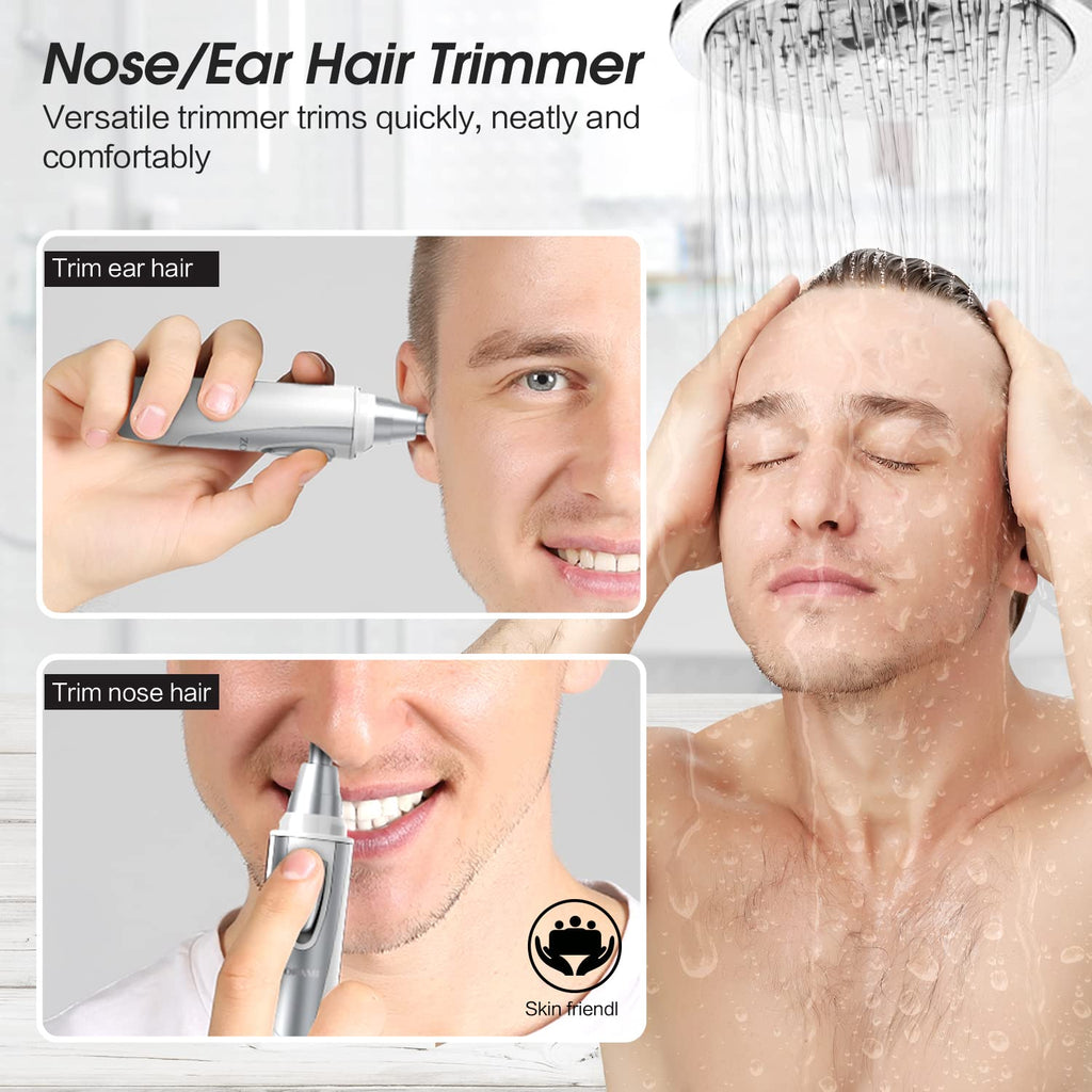 Ear and Nose Hair Trimmer Clipper - 2026 Professional Painless Eyebrow & Facial Hair Trimmer for Men Women,Battery-Operated Trimmer with IPX7 Waterproof,Dual Edge Blades for Easy Cleansing Black Jansha Store