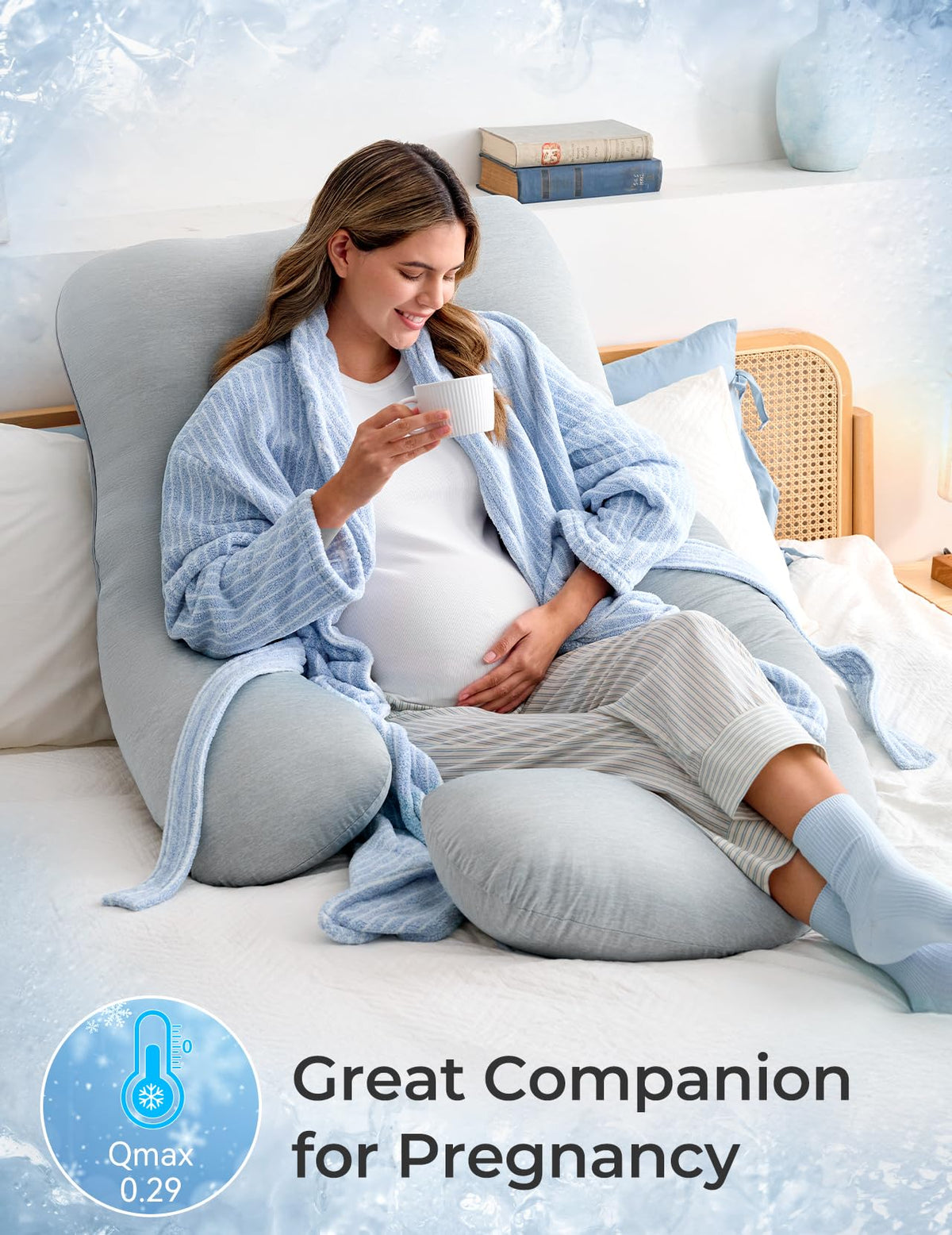 Momcozy Pregnancy Pillow for Sleeping - U Shaped Full Body Maternity Pillow Jansha Store