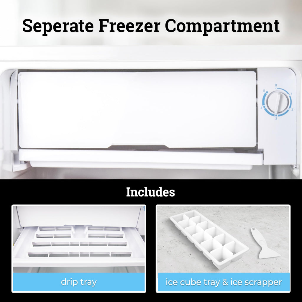 Igloo 3.2 Cu.Ft. Mini Fridge with Freezer - Single Door Compact Refrigerator with Glass Shelves for Homes, Dorms & Offices- Keep Snacks, Drinks & Frozen Foods Cool with Temperature Control Mini Fridge Jansha Store