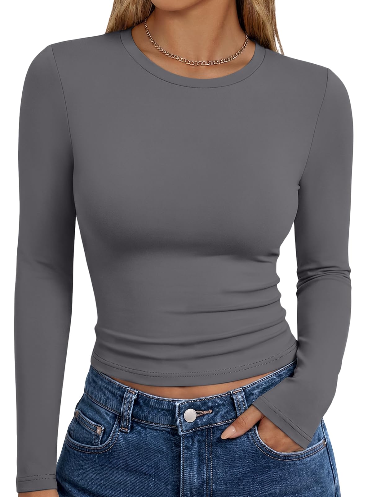 Trendy Queen Womens Long Sleeve T Shirts Fall Fashion Basic Y2K Tops 2026 Jansha Store
