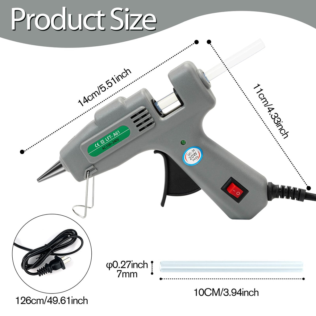 SHJADE Hot Glue Gun with 30 Glue Sticks, 20W Mini Hot Melt Gun Kit(White) Jansha Store