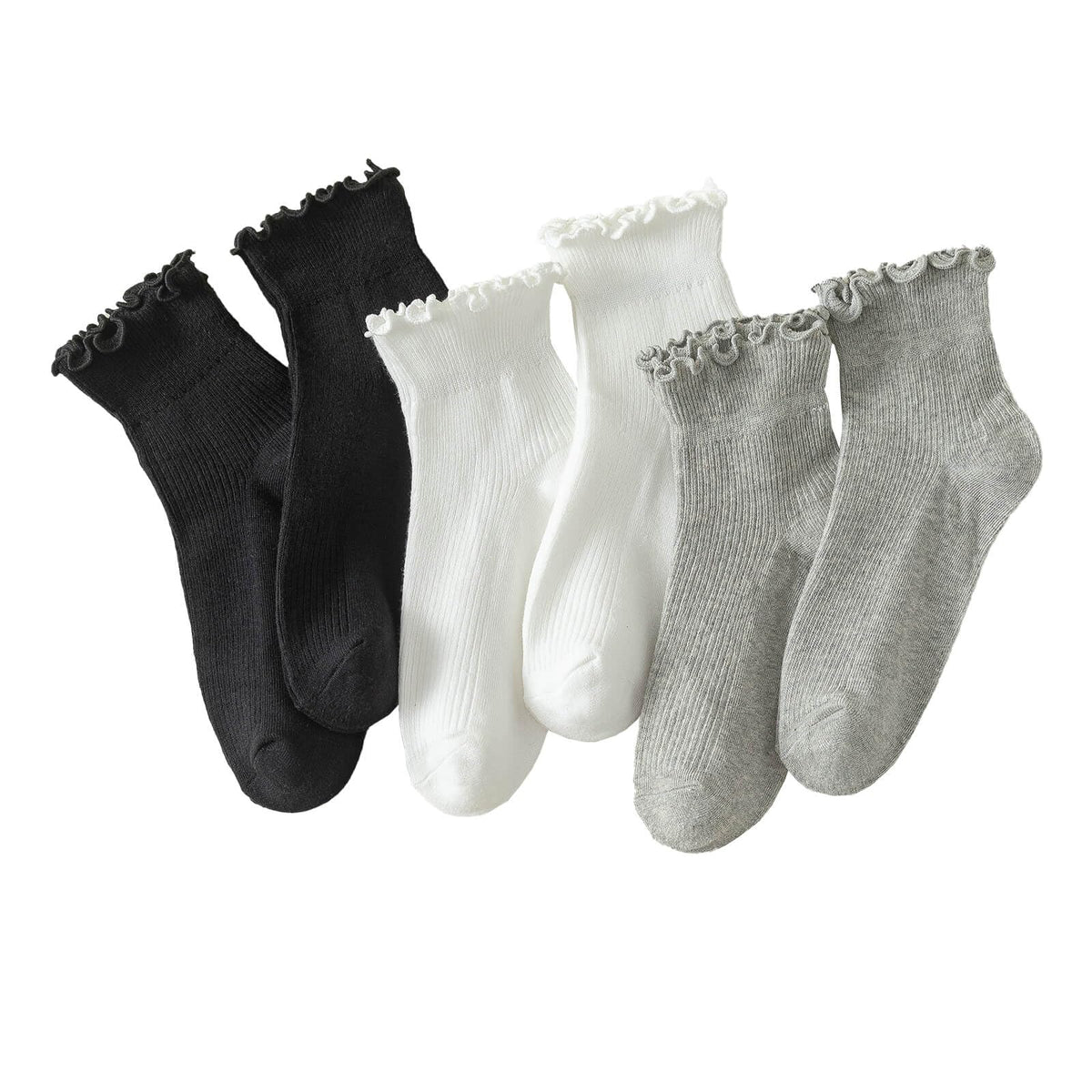 Hstyle 6 Pairs of Ruffle Socks Women, Cute Ruffle Ankle Socks Jansha Store