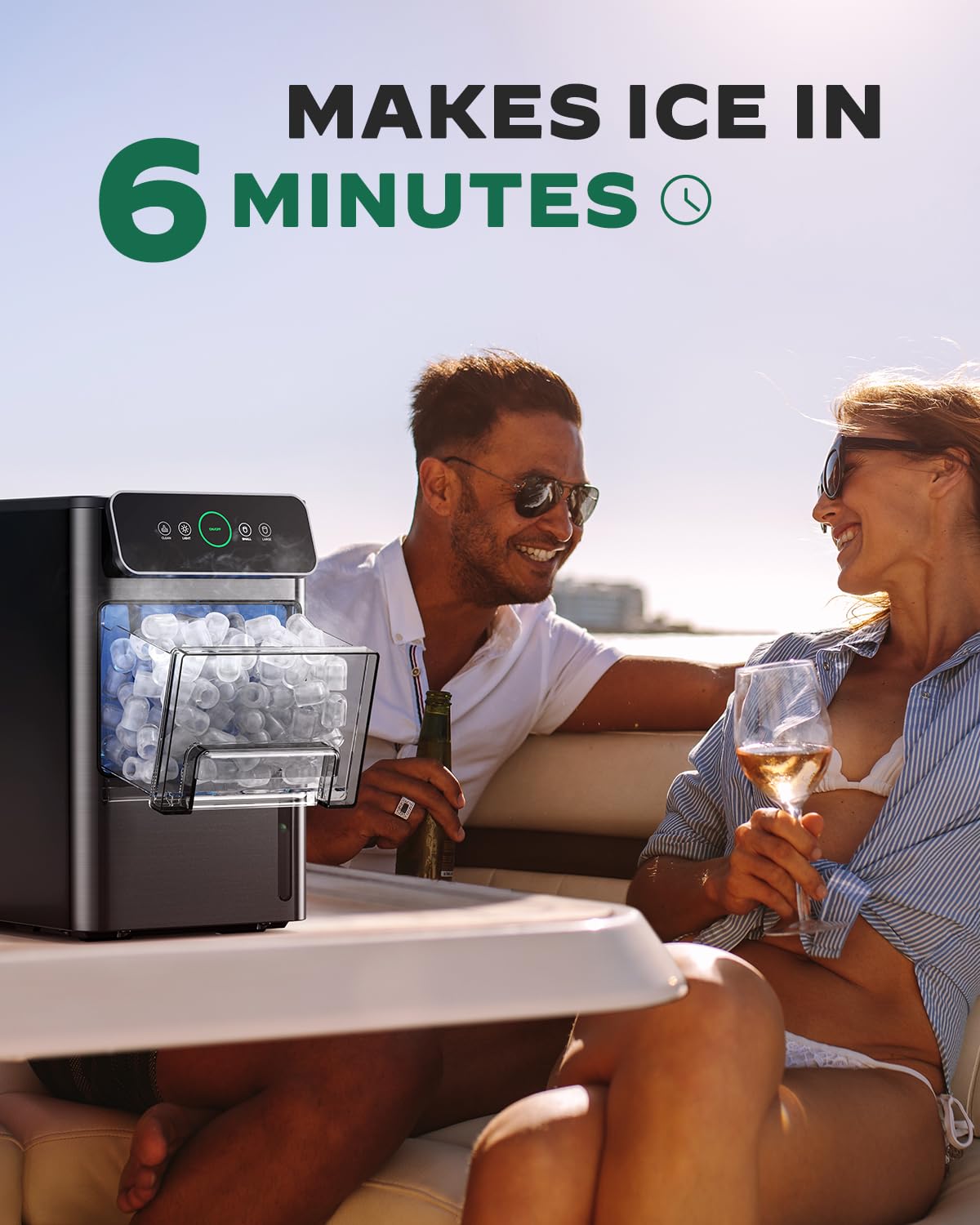 Silonn Ice Maker Countertop, Portable Ice Machine with Carry Handle, Self-Cleaning Ice Makers with Basket and Scoop, 9 Cubes in 6 Mins, 26 lbs per Day, Ideal for Home, Kitchen, Camping, RV Jansha Store