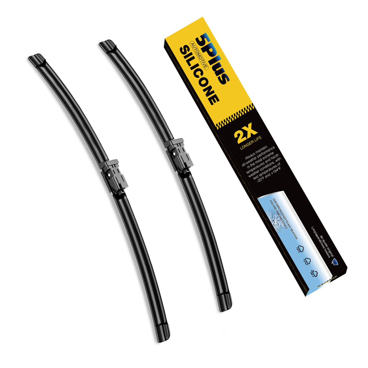 5 PLUS Premium Silicone Wiper Blades Fits Tesla Model Y 2020-2025 Jansha Store