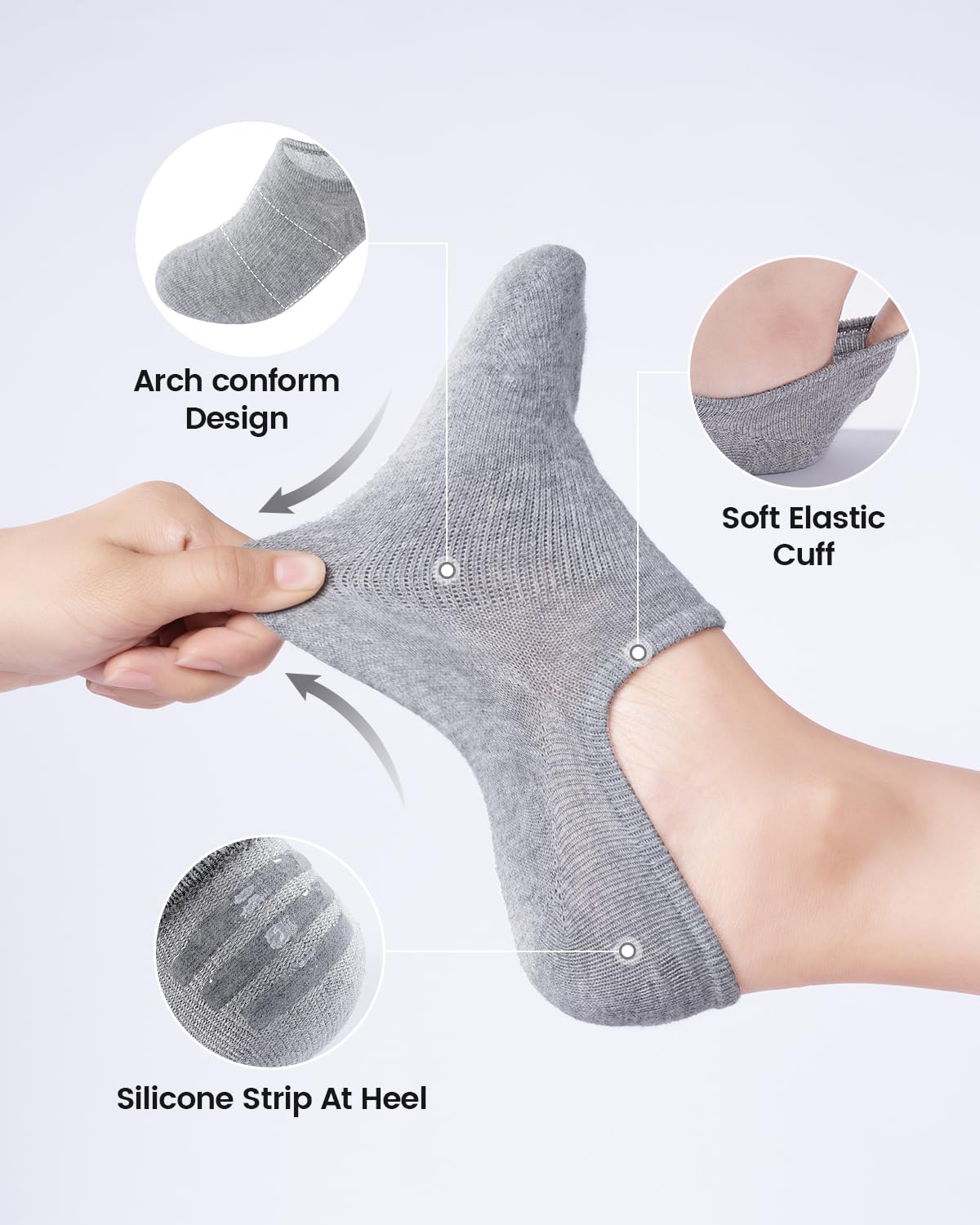 IDEGG Women & Men No Show Low Cut Anti‑Slip Casual Sports Running Socks Jansha Store