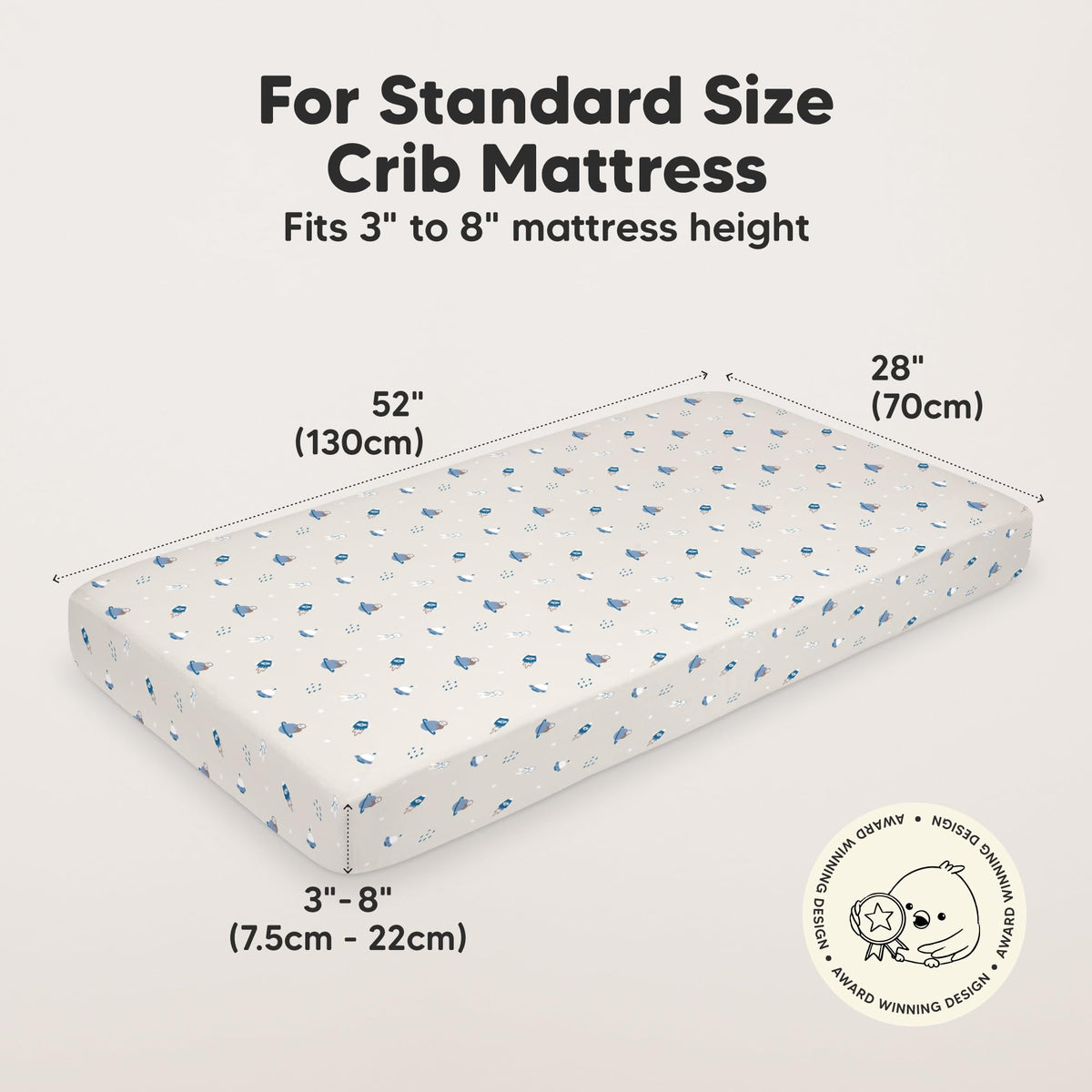 KeaBabies 2pk Organic Cotton Crib Sheets for Boys Girls 52x28, Soft White Jansha Store