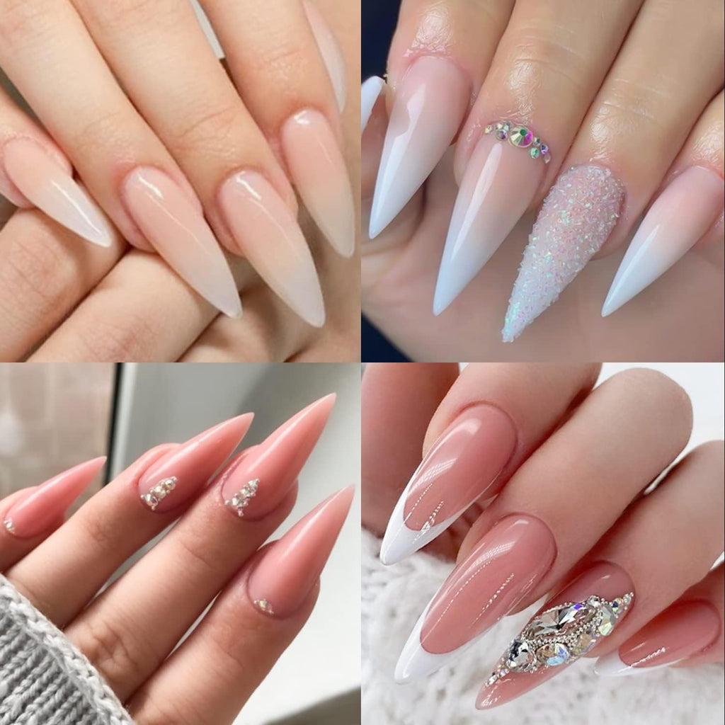 UNA GELLA Short Almond Nail Tips 504PCS Short Fake Nails Soft Press Ons Jansha Store