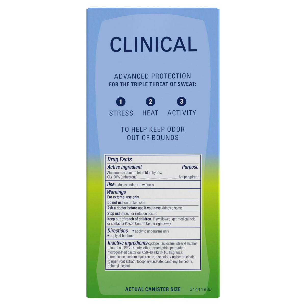 Secret Clinical Strength 100HR Sweat & Odor, Invisible Solid Antiperspirant Deodorant for Women, 3X Stress Protection with Hyaluronic Acid, PH Balanced, Clean Lavender Scent, 2.6 oz Jansha Store