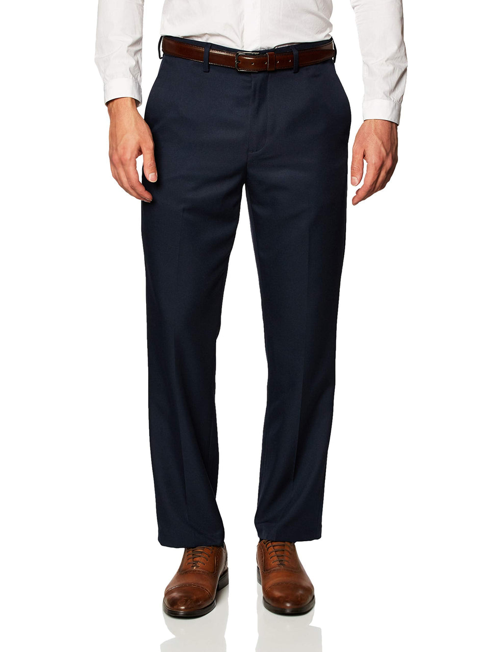 Amazon Essentials Men's Classic-Fit Expandable-Waist Flat-Front Dress Pants Jansha Store