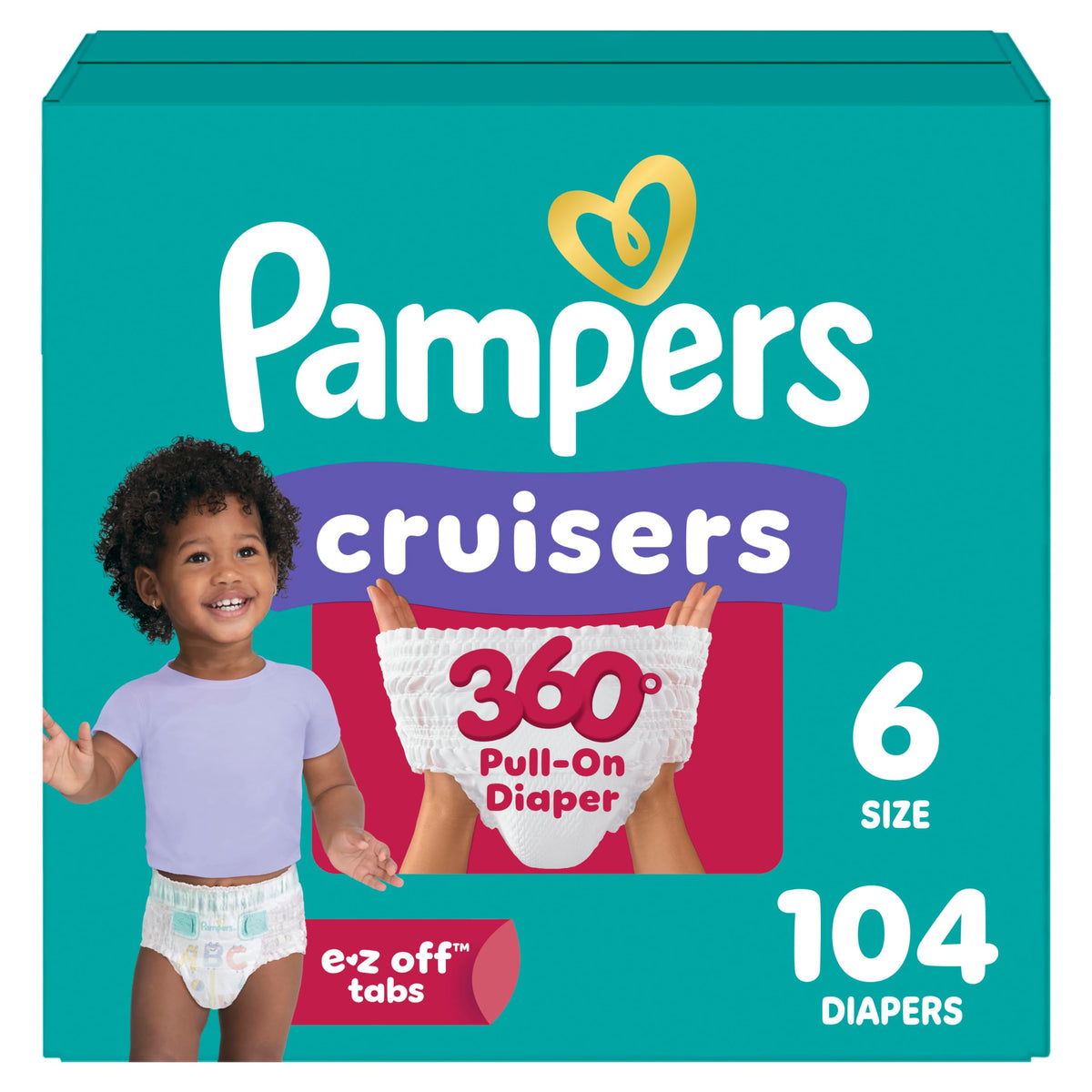 Pampers Diapers - Cruisers 360 - Size 5, 128 Count, up to 100% Leakproof Pull-On Diaper for Active Babies Jansha Store