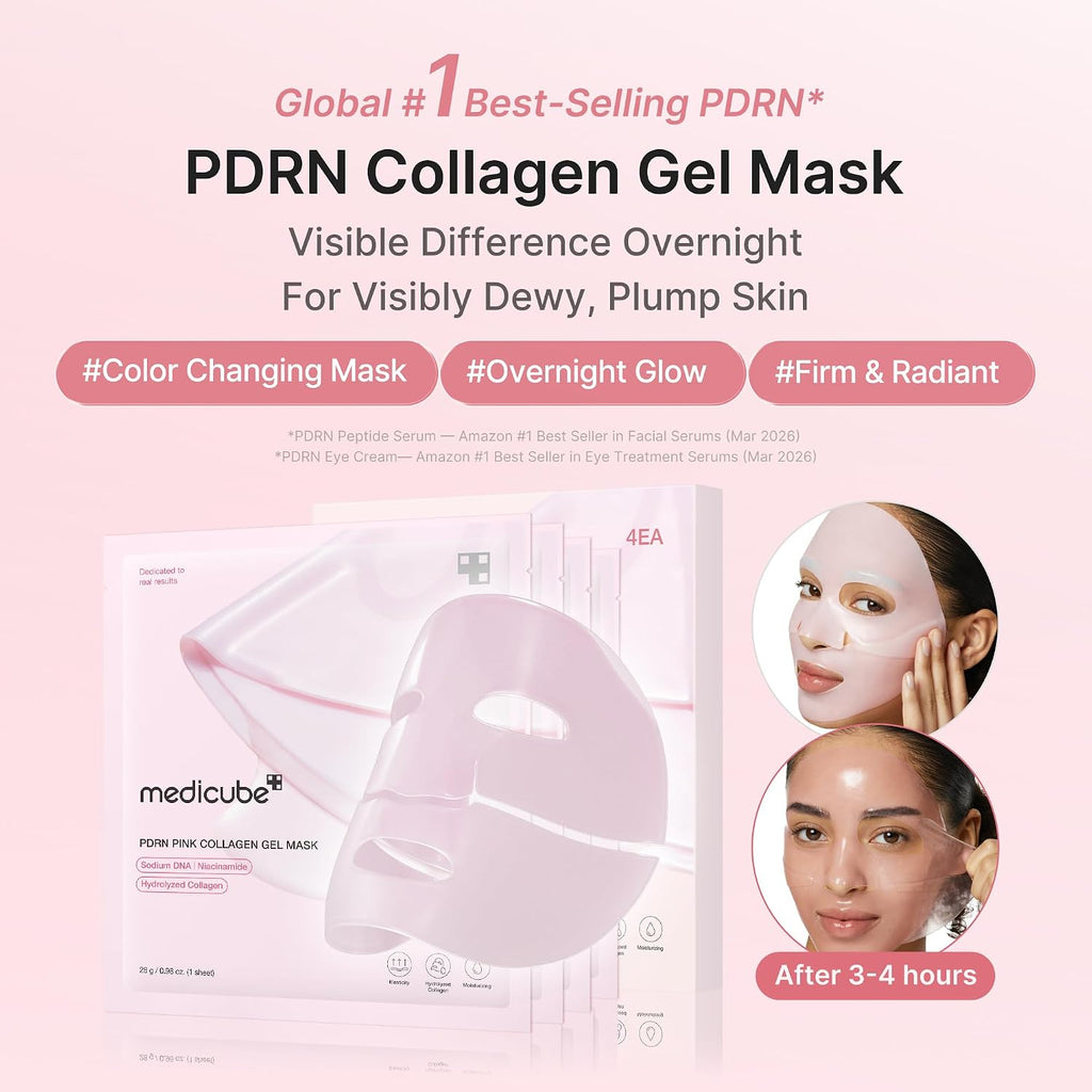 medicube Jelly Gel Mask with Salmon DNA PDRN Pink Collagen, 4EA Jansha Store