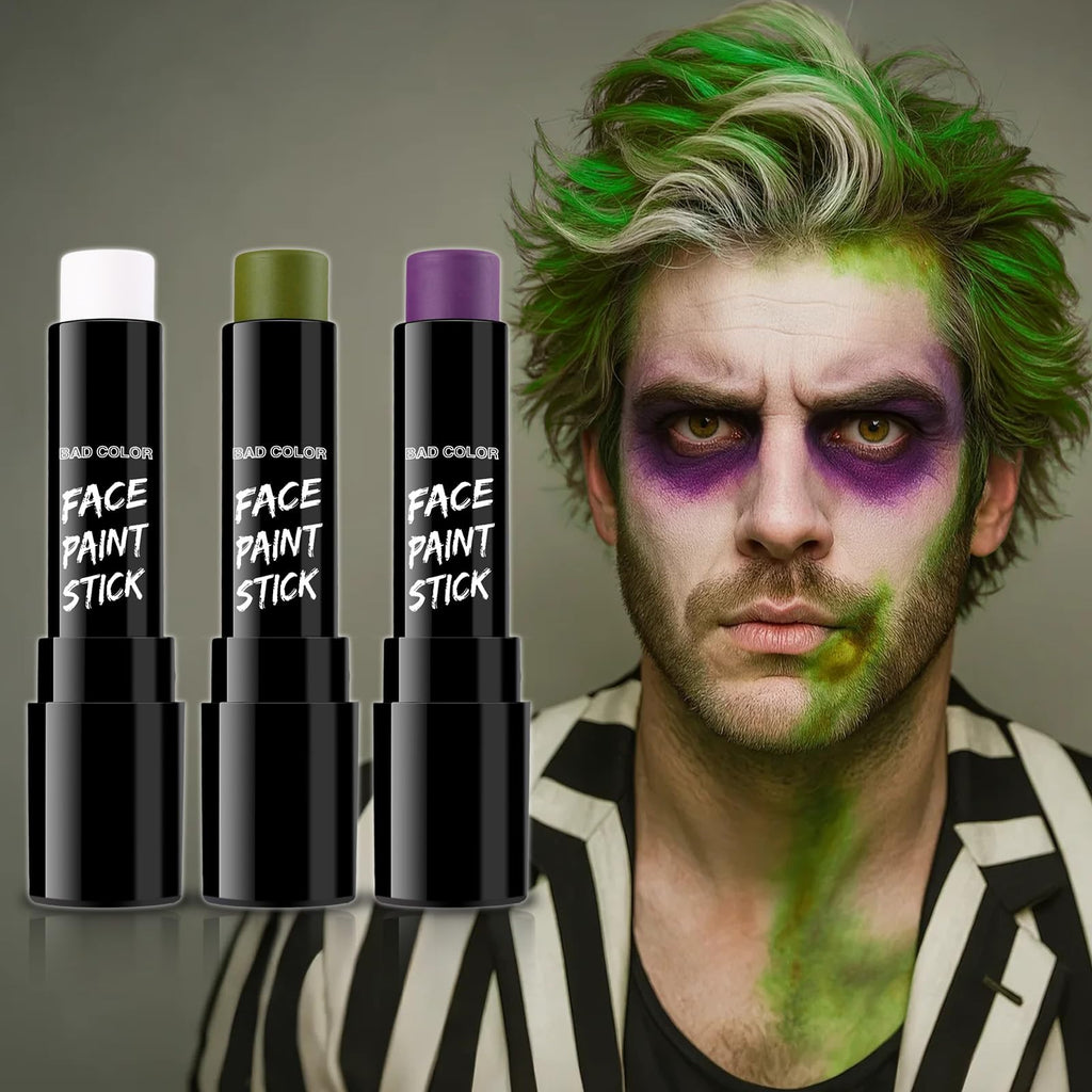 BADCOLOR Black Cream-Blendable Face Body Paint Stick for Adults Children Eye Black Softball Football Baseball Sports , Non-Toxic Hypoallergenic for Halloween SFX Makeup Cosplay Joker Costume Parties Jansha Store