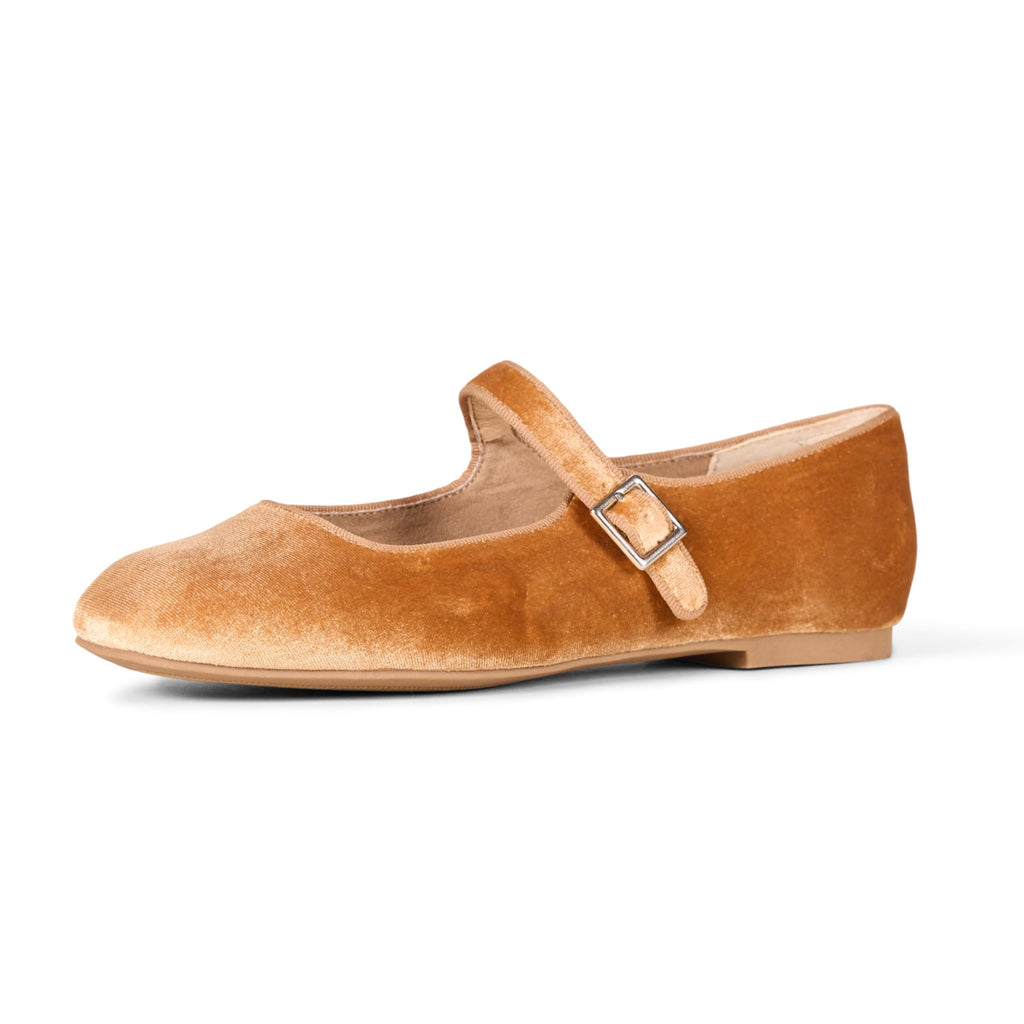 Amazon Essentials Women's Square-Toe Mary Jane Ballet Flat with Adjustable Metal Buckle Strap, Non-Slip Low Heel, Cushioned Jansha Store