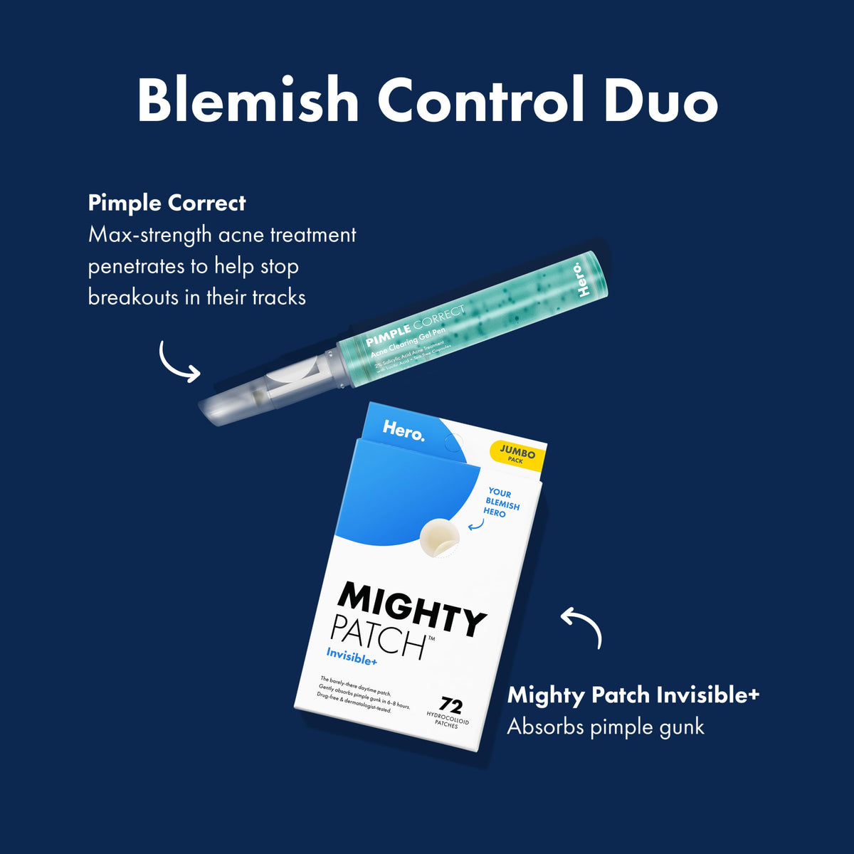 Mighty Patch Hero Cosmetics Original Nighttime Acne Pimple Patches, 36 Ct Jansha Store