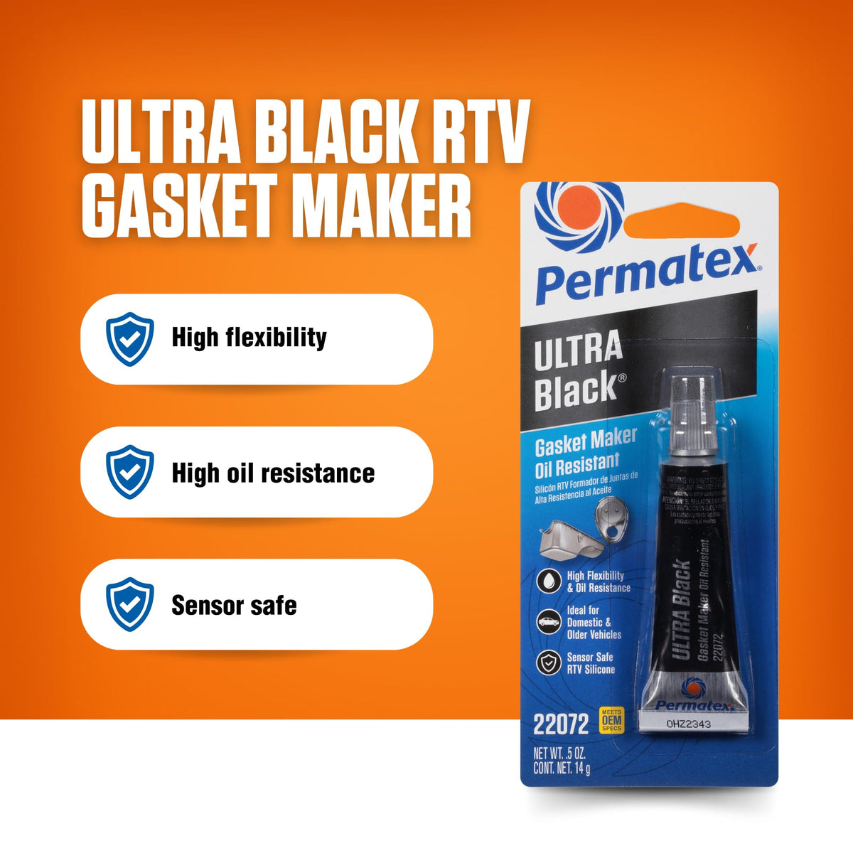 Permatex 82180 Ultra Black Maximum Oil Resistance RTV Silicone Gasket Maker, Sensor Safe and Non-Corrosive, for High Flex and Oil Resistant Applications 3 oz Jansha Store