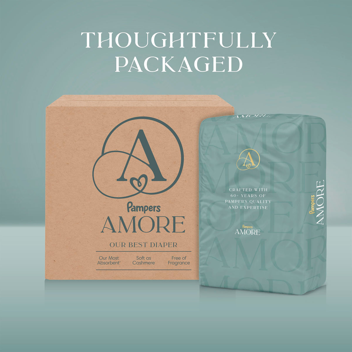 Pampers Amore, Size 0 (up to 10 lbs), 128 Count, Our Best Diaper – Hypoallergenic & Fragrance Free, Up to 100% Leakproof, Soft as Cashmere Jansha Store