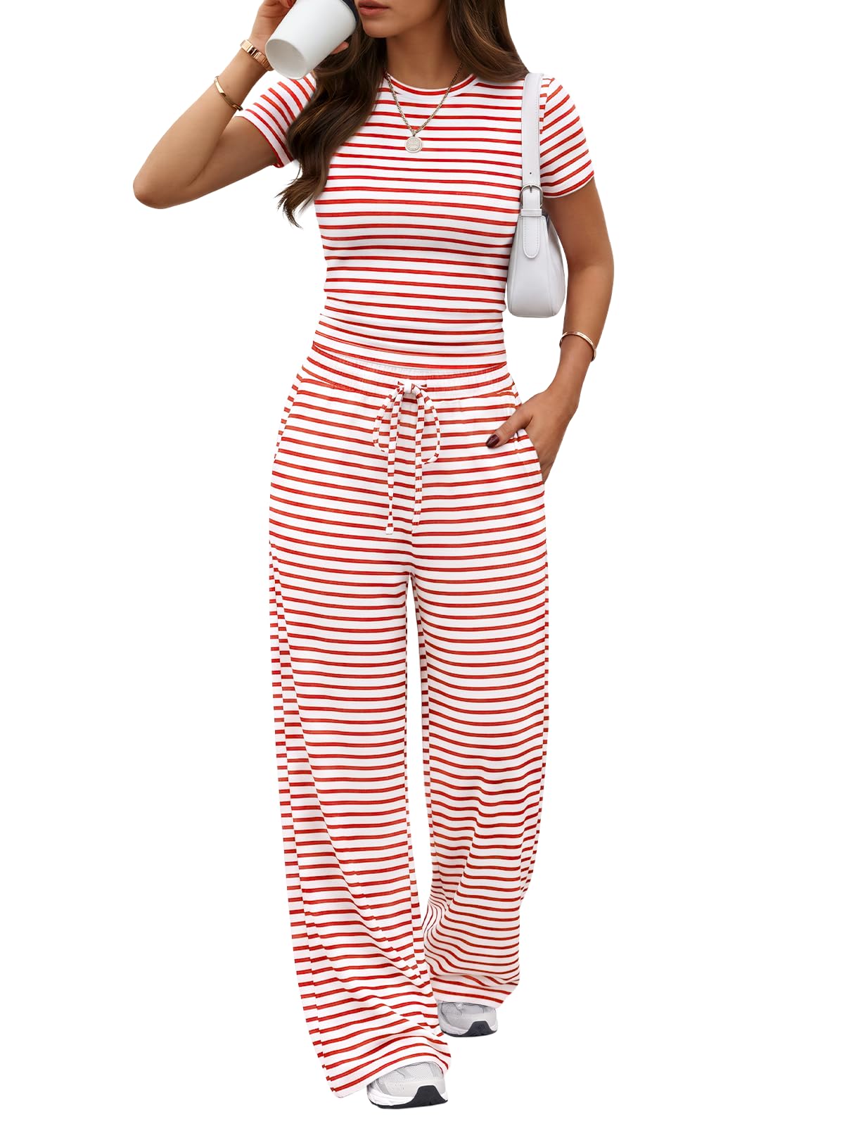 Trendy Queen Women's 2 Piece Matching Summer Lounge Set with Pockets Jansha Store