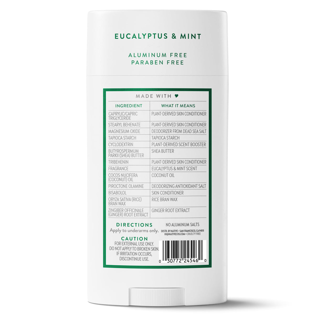 Native Aluminum Free Deodorant, Vanilla & Sandalwood, Large Size Stick, 72 Hour Odor Control, for Women & Men, Contains Naturally Derived Ingredients, 3.1 oz Jansha Store