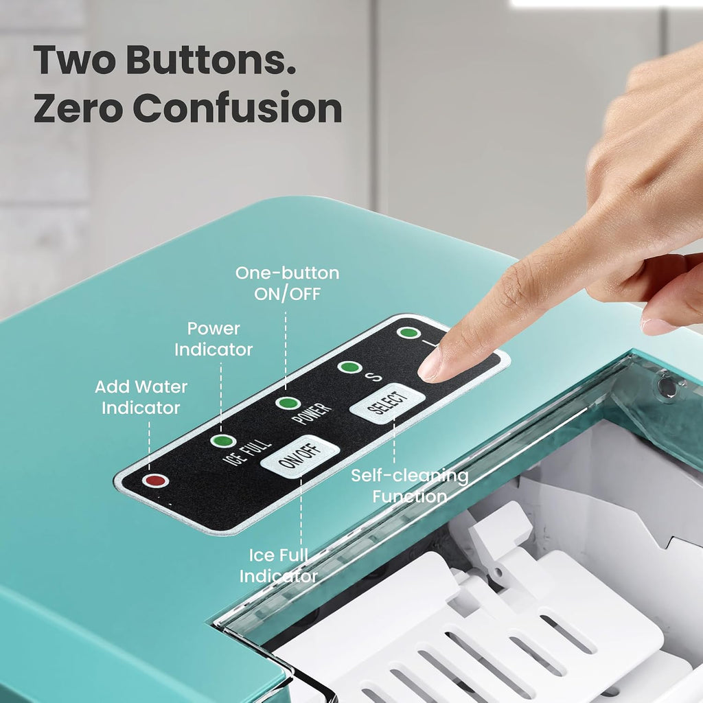 Crzoe Countertop Ice Maker, 26Lbs/24H, 2 Sizes of Ice, Self-Cleaning,Green Jansha Store