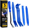 Tresalto Auto Trim Removal Tool Kit - 5 Piece set for Dash, Door Panel, Clip Remover - Scratch-Resist Nylon Pry Tools for Interior Car Trims Work - Panel Prying Tools Included - Blue Jansha Store