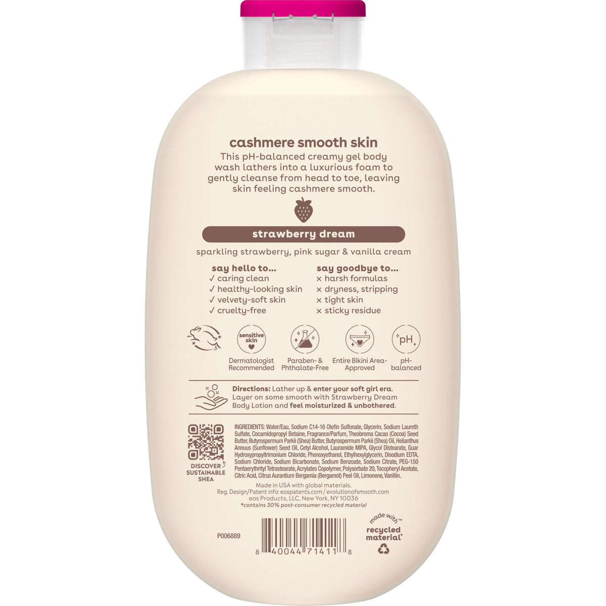eos Cashmere Body Wash- Vanilla Cashmere, Creamy Gel with Shea Butter, 16 fl oz Jansha Store