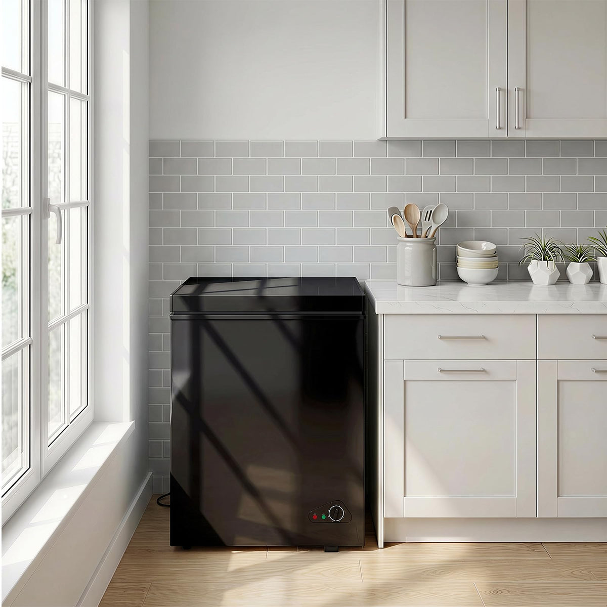 TABU 5.0 Cubic Feet Chest Freezer, Compact Deep Freezer, Black Jansha Store