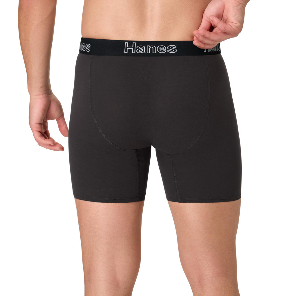 Hanes Men's Boxer Brief Underwear Pack, Stretch Cotton Boxer Briefs for Men, Moisture-wicking, 6-pack Jansha Store