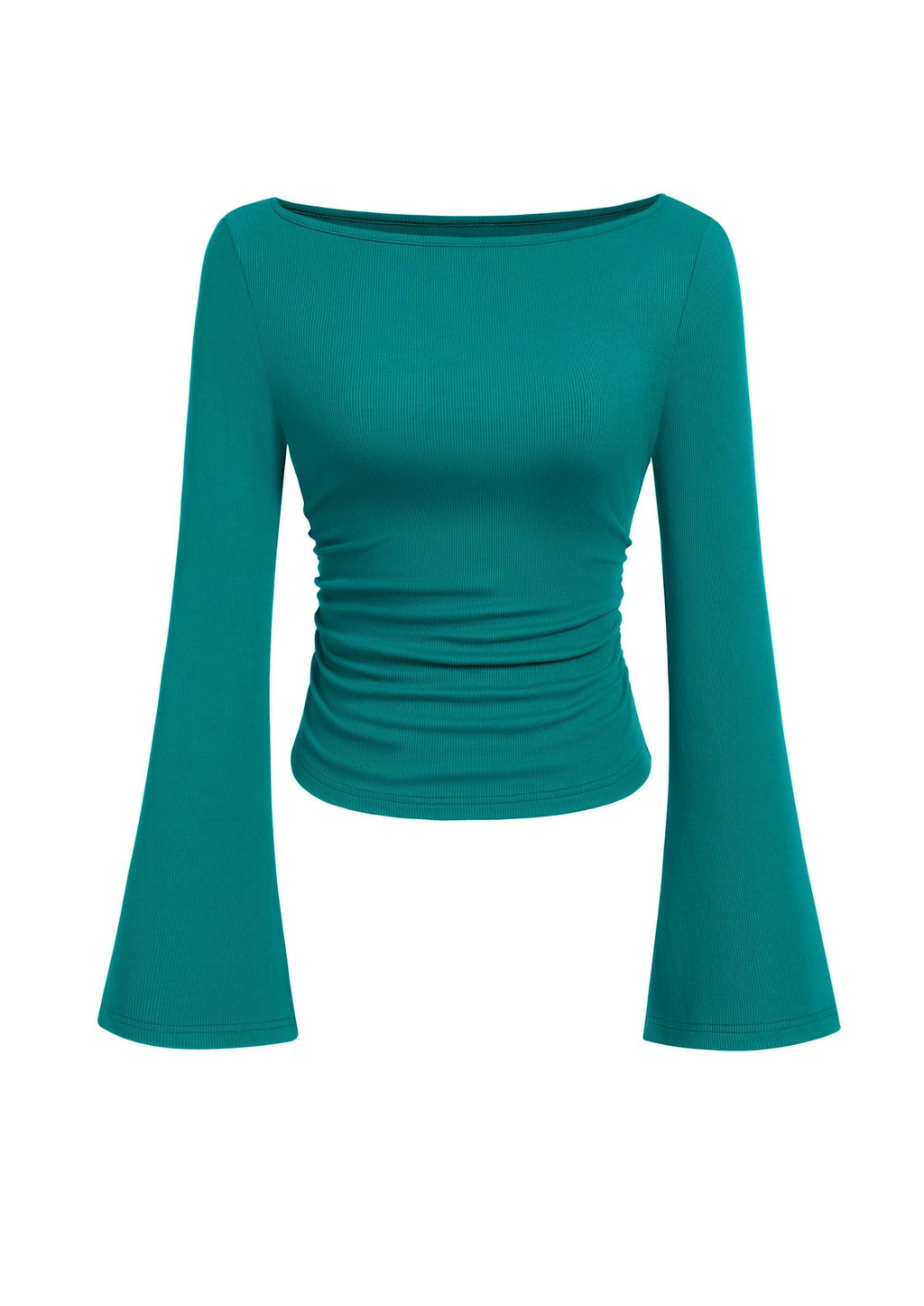 PRETTYGARDEN Womens Bell Long Sleeve Ribbed Knit Tops Jansha Store