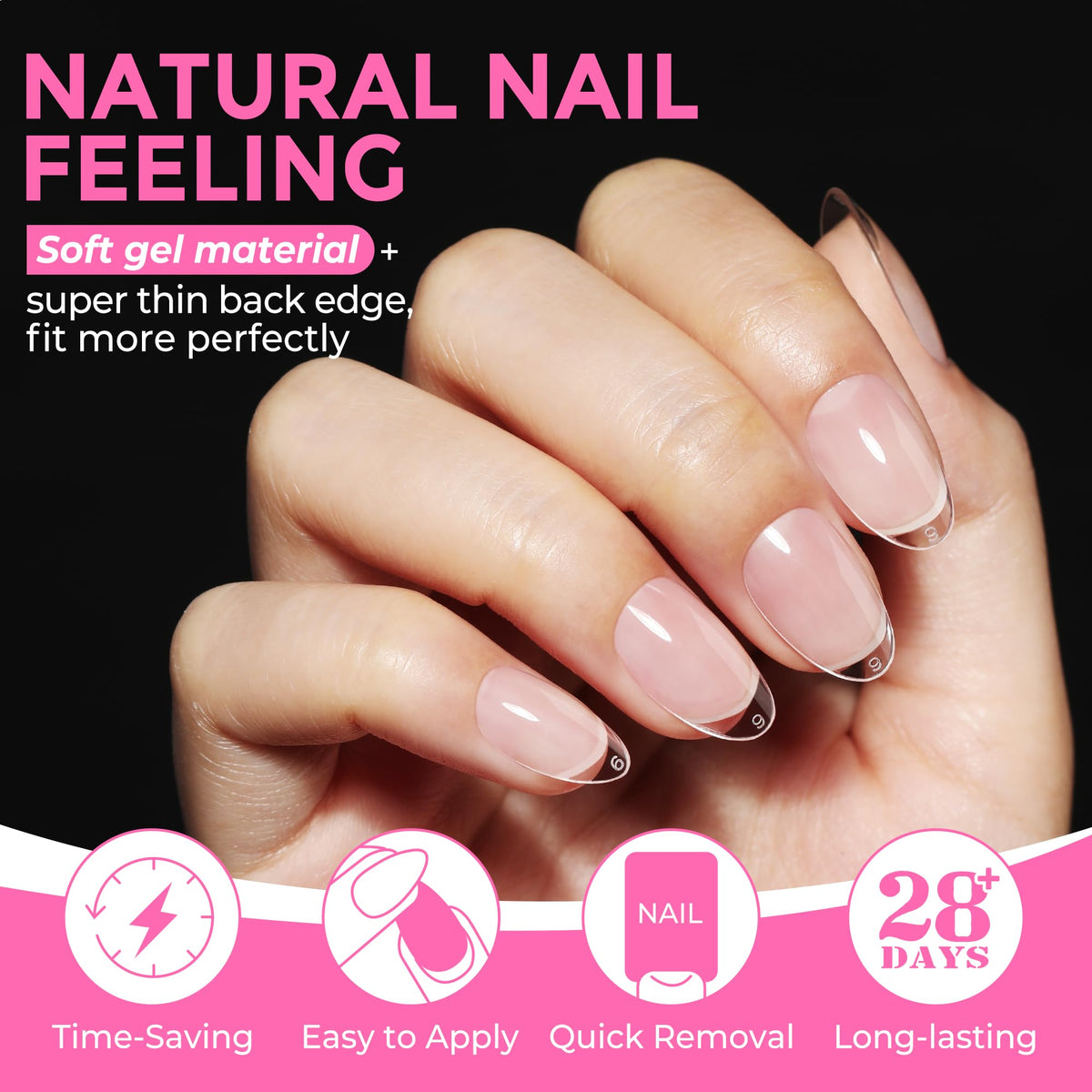 UNA GELLA Extra Short Square Kids Nail Tips 216Pcs Squoval Press On Nails Jansha Store