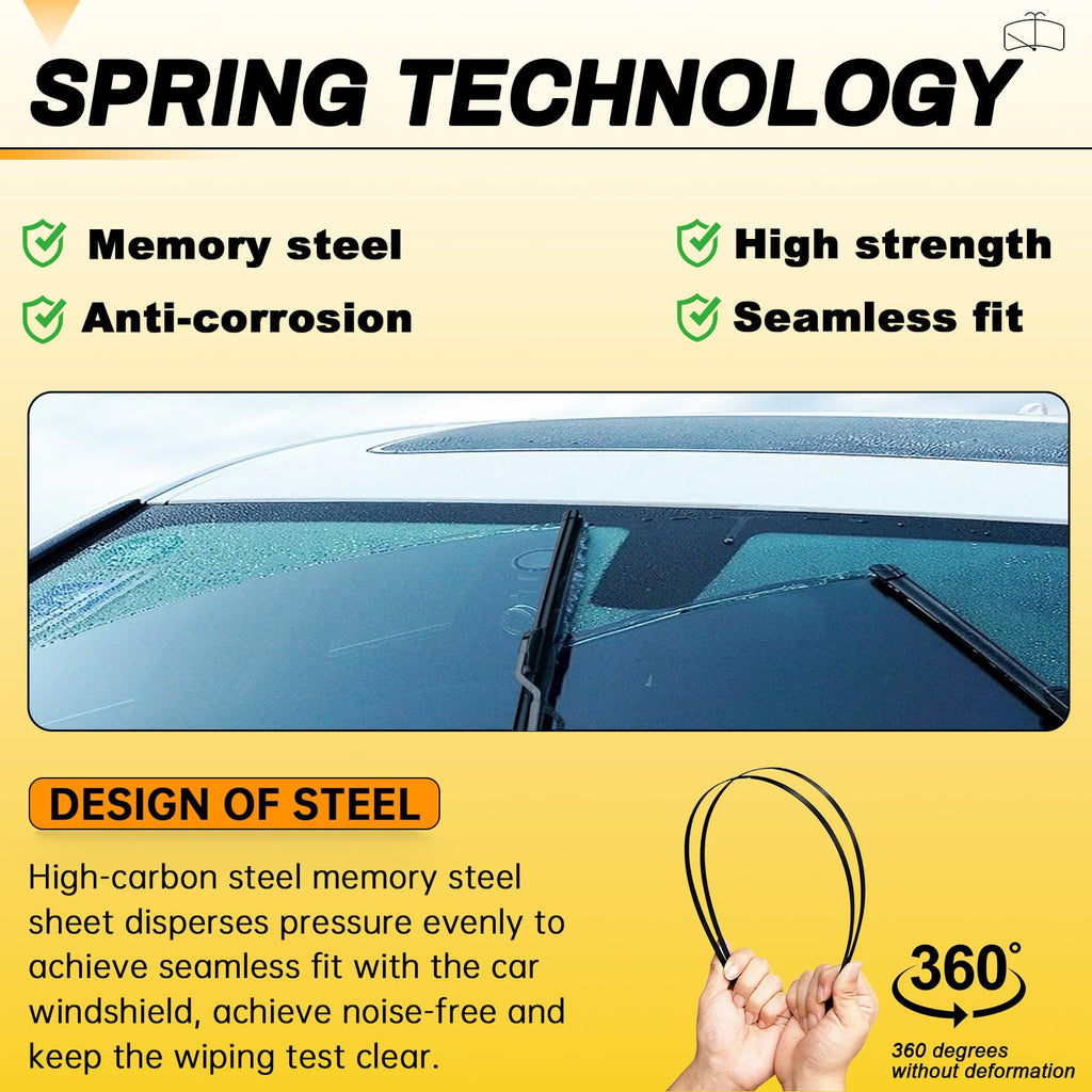 AUTOBOO 26" and 16" Windshield Wipers Blades (Pack Of 2) Jansha Store